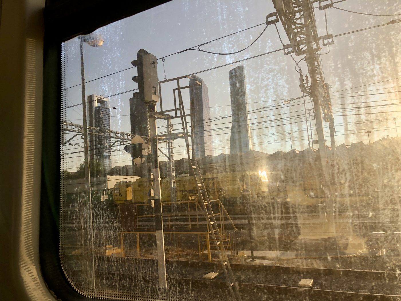 The Spanish countryside seen through a train window